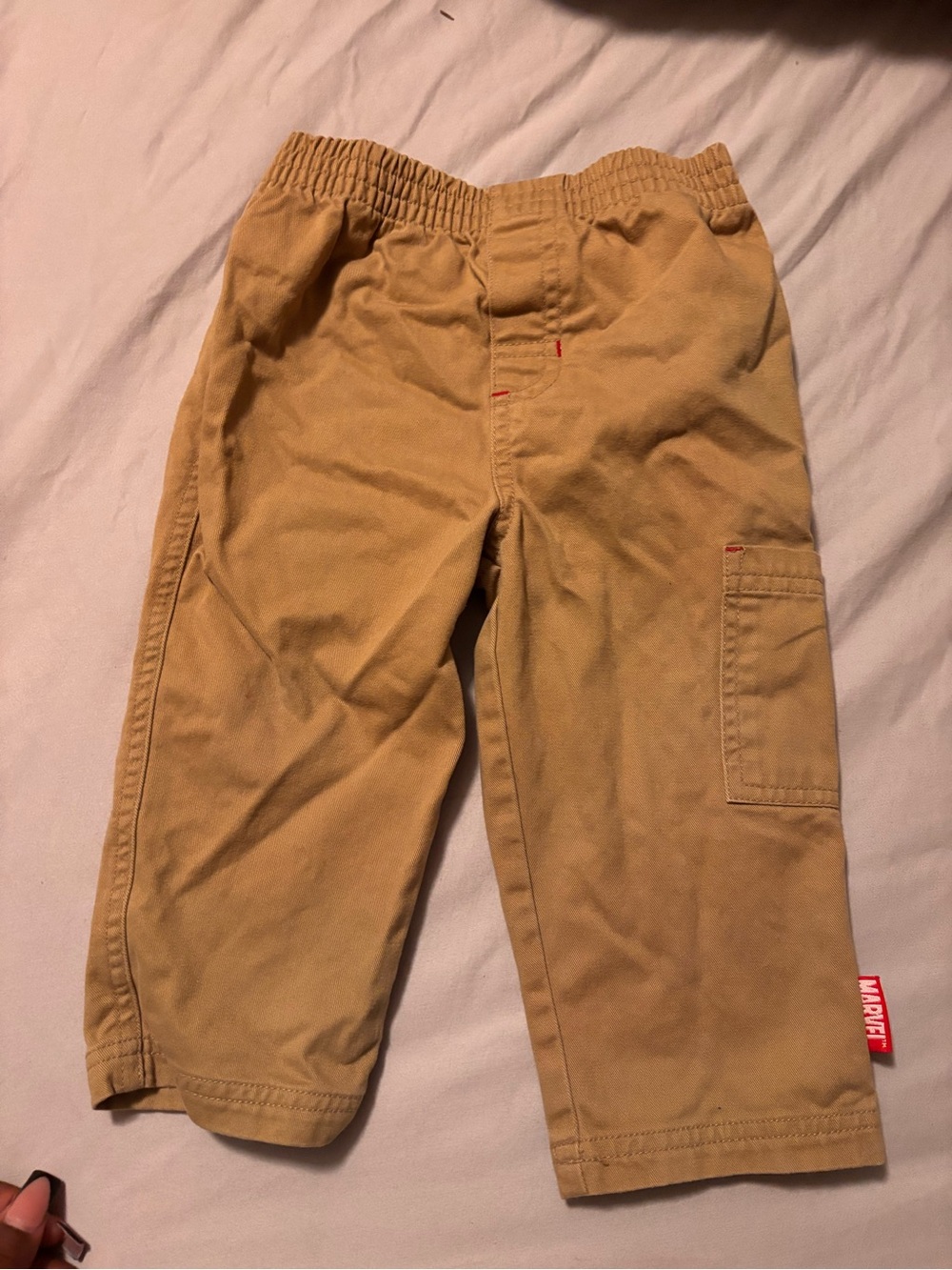 Spiderman Tan Cargo Pants with Small Red Logo